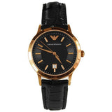 Emporio Armani Classic Black Dial Black Leather Strap Watch For Women - AR9022 Authentic Buy Shop Now