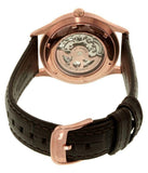 Emporio Armani Meccanico White Skeleton Dial Black Leather Strap Watch For Men - AR1924 Authentic Buy Shop Now