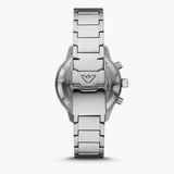 Emporio Armani Diver Chronograph Quartz Black Dial Silver Steel Strap Watch For Men - AR11360 Authentic Buy Shop Now