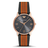Emporio Armani Kappa Quartz Grey Dial Two Tone Nylon Strap Watch For Men - AR11014 Authentic Buy Shop Now