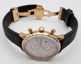 Emporio Armani Retro Quartz White Dial Brown Leather Strap Watch For Men - AR1936 Authentic Buy Shop Now