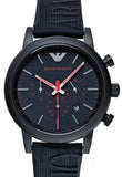 Emporio Armani Luigi Chronograph Black Dial Black Rubber Strap Watch For Men - AR11024 Authentic Buy Shop Now