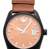 Emporio Armani Sportivo Analog Brown Dial Brown Leather Strap Watch For Men - AR6080 Authentic Buy Shop Now