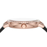 Emporio Armani Cleo Three-Hand Mother of Pearl Dial Black Leather Strap Watch For Women - AR11485 Authentic Buy Shop Now