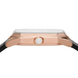 Emporio Armani Gioia Quartz Mother of Pearl Dial Black Leather Strap Watch For Women - AR11390 Authentic Buy Shop Now