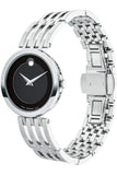 Movado Esperanza 28mm Black Dial Silver Steel Strap Watch For Women - 0607051 Authentic Buy Shop Now