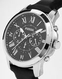 Fossil Grant Chronograph Black Dial Black Leather Strap Watch for Men - FS4812 Authentic Buy Shop Now