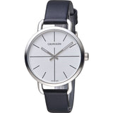 Calvin Klein Evan White Dial Black Leather Strap Watch for Women - K7B231CY Authentic Buy Shop Now