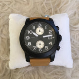 Marc Jacobs Larry Chronograph Black Dial Brown Leather Strap Watch for Men - MBM5053 Authentic Buy Shop Now