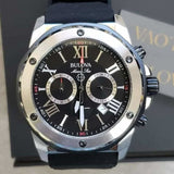 Bulova Marine Star Chronograph Black Dial Black Rubber Strap Watch for Men - 98B127 Authentic Buy Shop Now