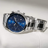 Fossil Neutra Chronograph Blue Dial Silver Steel Strap Watch for Men - FS5792 Authentic Buy Shop Now
