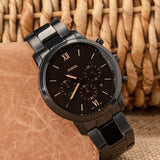 Fossil Neutra Chronograph Black Dial Black Steel Strap Watch for Men - FS5525 Authentic Buy Shop Now