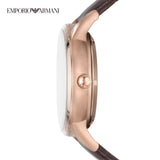 Emporio Armani Meccanico Automatic Silver Dial Brown Leather Strap Watch For Men - AR60039 Authentic Buy Shop Now
