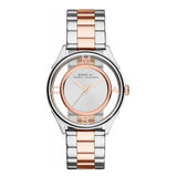 Marc Jacobs Tether Transparent White Dial Two Tone Steel Strap Watch for Women - MBM3436 Authentic Buy Shop Now