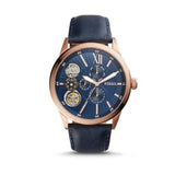 Fossil Flynn Mechanical Blue Dial Blue Leather Strap Watch for Men - BQ2219 Authentic Buy Shop Now