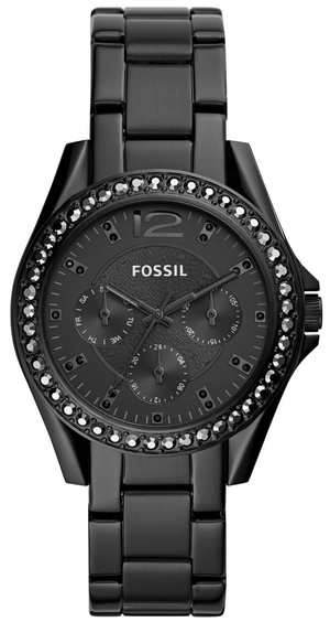 Fossil Riley Multifunction Black Dial Black Steel Strap Watch for Women - ES4519 Authentic Buy Shop Now
