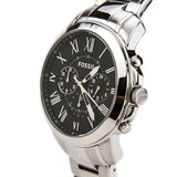 Fossil Grant Chronograph Black Dial Silver Steel Strap Watch for Men - FS4736 Authentic Buy Shop Now