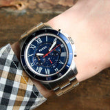 Fossil Grant Sport Chronograph Blue Dial Silver Steel Strap Watch for Men - FS5238 Authentic Buy Shop Now