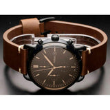 Fossil Commuter Chronograph Black Dial Brown Leather Strap Watch for Men - FS5403 Authentic Buy Shop Now