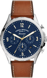 Fossil Forrester Chronograph Blue Dial Brown Leather Strap Watch for Men - S5607 Authentic Buy Shop Now