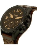 Fossil Nate Chronograph Brown Dial Brown Leather Strap Watch for Men - JR1511 Authentic Buy Shop Now