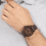 Fossil Townsman Automatic Skeleton Brown Dial Brown Leather Strap Watch for Men - ME3098 Authentic Buy Shop Now