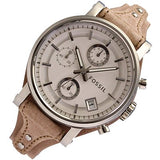 Fossil Boyfriend Chronograph White Dial Brown Leather Strap Watch for Women - ES3625 Authentic Buy Shop Now
