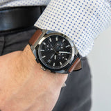 Fossil Everett Chronograph Grey Dial Brown Leather Strap Watch for Men - FS5799 Authentic Buy Shop Now