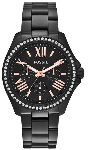 Fossil Cecile Multi Function Crystals Black Dial Black Steel Strap Watch for Women - AM4522 Authentic Buy Shop Now
