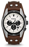 Fossil Coachman Chronograph White Dial Brown Leather Strap Watch for Men - CH2890 Authentic Buy Shop Now