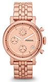 Fossil Boyfriend Chronograph Rose Gold Dial Rose Gold Steel Strap Watch for Women - ES3380 Authentic Buy Shop Now