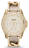 Fossil Riley White Dial Beige Leather Strap Watch for Women - ES3465 Authentic Buy Shop Now