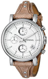 Fossil Boyfriend Chronograph White Dial Brown Leather Strap Watch for Women - ES3625 Authentic Buy Shop Now