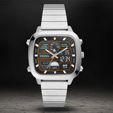 Fossil Retro Analog-Digital Black Dial Silver Steel Strap Watch for Men - FS5890 Authentic Buy Shop Now