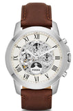 Fossil Grant Automatic White Dial Brown Leather Strap Watch for Men - ME3027 Authentic Buy Shop Now