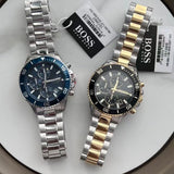Hugo Boss Admiral Black Dial Two Tone Steel Strap Watch for Men - 1513908 Authentic Buy Shop Now