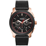 Fossil Machine Chronograph Black Dial Black Leather Strap Watch for Men - FS5120 Authentic Buy Shop Now