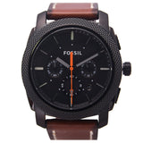 Fossil Machine Chronograph Black Dial Brown Leather Strap Watch for Men - FS5234 Authentic Buy Shop Now