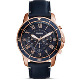 Fossil Grant Sport Chronograph Blue Dial Blue Leather Strap Watch for Men - FS5237 Authentic Buy Shop Now