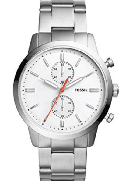 Fossil Townsman White Dial Silver Steel Strap Watch for Men - FS5346 Authentic Buy Shop Now