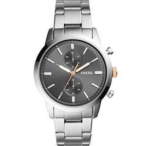 Fossil Townsman Chronograph Grey Dial Silver Steel Strap Watch for Men - FS5407 Authentic Buy Shop Now