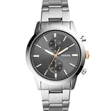 Fossil Townsman Chronograph Grey Dial Silver Steel Strap Watch for Men - FS5407 Authentic Buy Shop Now