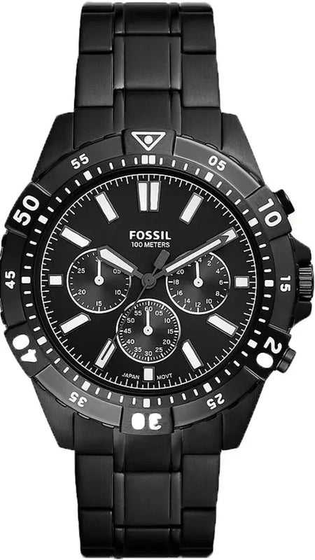 Fossil Garrett Chronograph Black Dial Black Steel Strap Watch for Men - FS5773 Authentic Buy Shop Now