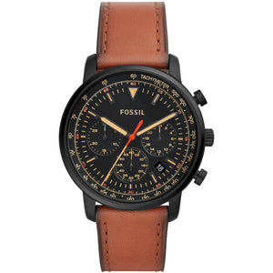 Fossil Goodwin Luggage Chronograph Black Dial Brown Leather Strap Watch for Men - FS5501 Authentic Buy Shop Now
