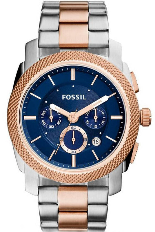 Fossil Machine Blue Dial Two Tone Steel Strap Watch for Men - FS5037 Authentic Buy Shop Now