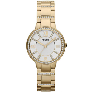 Fossil Virginia White Dial Gold Steel Strap Watch for Women - ES3283 Authentic Buy Shop Now
