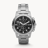 Fossil Dean Chronograph Black Dial Silver Steel Strap Watch for Men - FS4542 Authentic Buy Shop Now