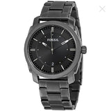 Fossil Machine Chronograph Black Dial Grey Steel Strap Watch for Men - FS4774 Authentic Buy Shop Now