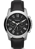 Fossil Grant Chronograph Black Dial Black Leather Strap Watch for Men - FS4812 Authentic Buy Shop Now