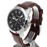 Fossil Grant Chronograph Black Dial Brown Leather Strap Watch for Men - FS4813 Authentic Buy Shop Now